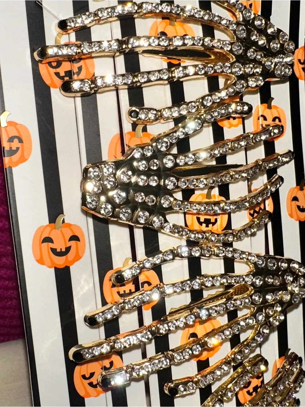 Piper.k Halloween Cat & Ghost Enamel Hair Claw Clip with Skeleton Crystal Clips